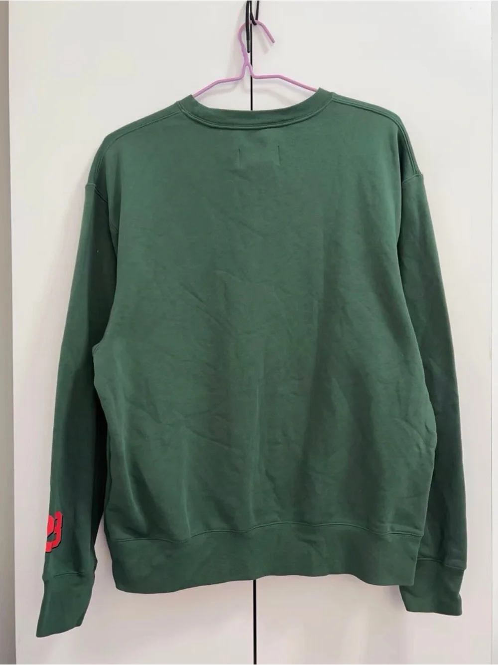 Jordan Green Crewneck Sweatshirt with Red Jumpman